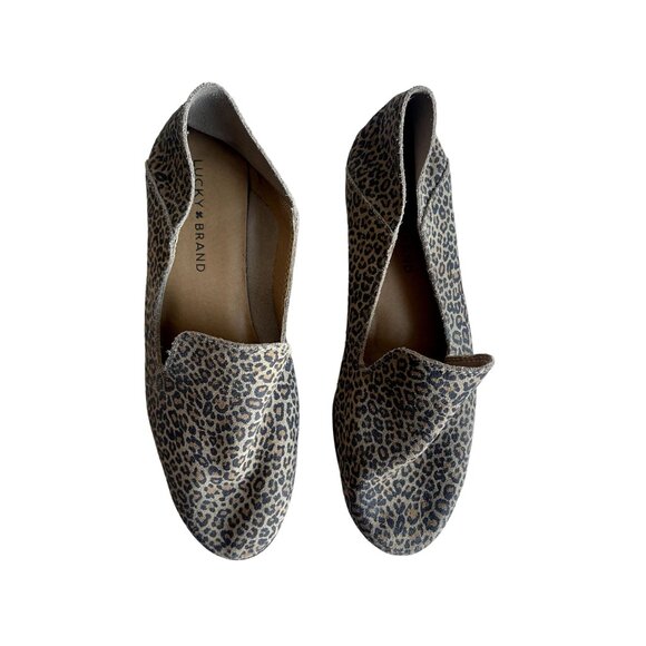 Lucky Brand Cahill Leopard Print Flats Size 8 Leather Cheetah Animal Print - Picture 4 of 6